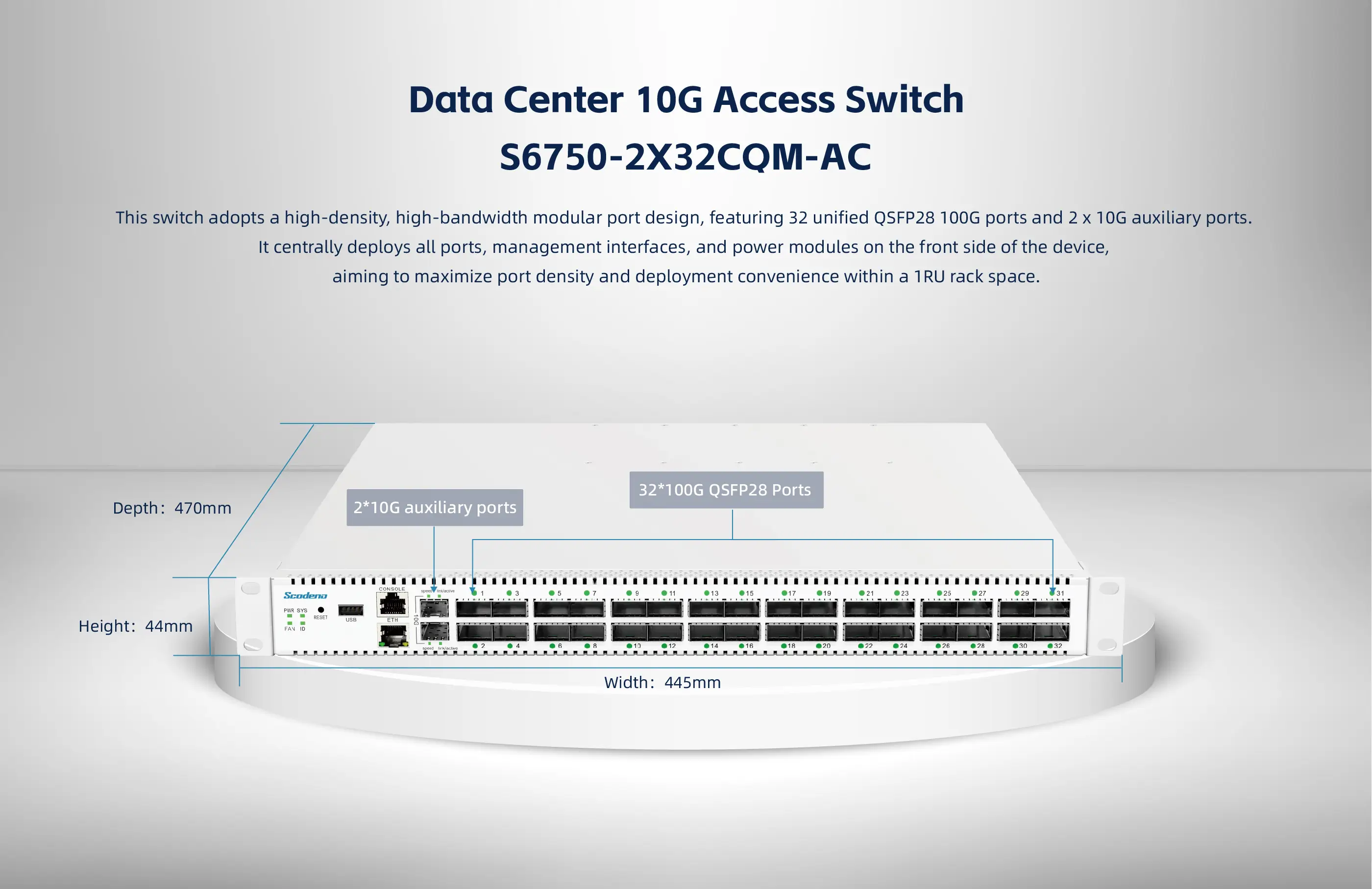 32-Port 100G QSFP28 High-Performance Data Center Core-Spine Switch(Marvell)